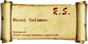Rozsi Salamon névjegykártya